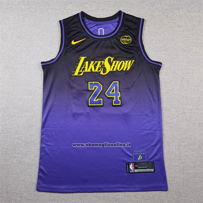 Maglia Los Angeles Lakers Kobe Bryant #24 Citta 2024-25 Viola